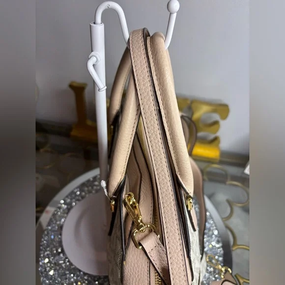 Michael Kors Hattie MK Signature Bowling Satchel Bag NWOT - Picture 9 of 16